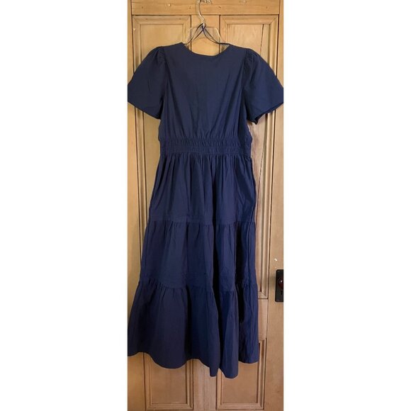 STITCHDROP Womens Tempe Cotton Tiered 100% Cotton Midi Dress Medium Blue SP NWT - Picture 10 of 12